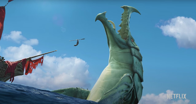 Cazadores de monstruos cazan criaturas marinas en el tráiler de la película animada de Netflix THE SEA BEAST